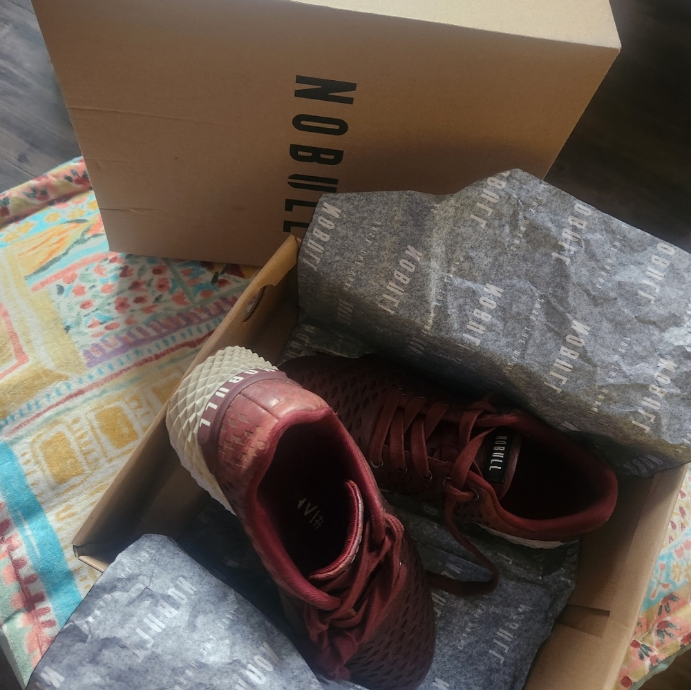 NoBull Burgundy Leather Runners Sz 8 W/6.5 M.